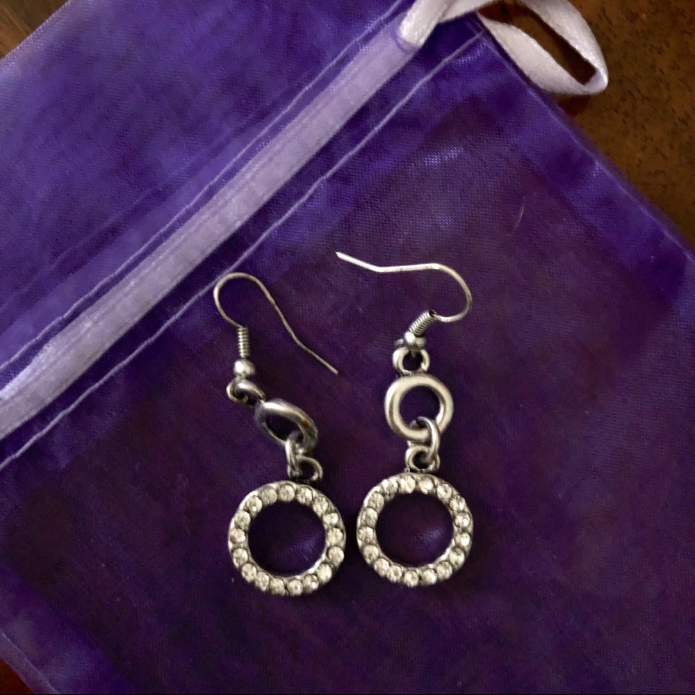 Crystal encrusted silver hoop earrings